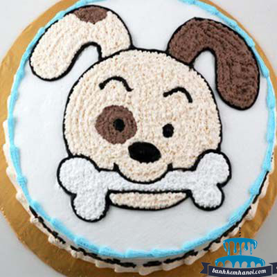 Bánh sinh nhật tạo hình 3d con chó tuổi tuất ngộ nghĩnh đáng yêu tặng bé  gái | Bánh Kem Ngộ Nghĩnh