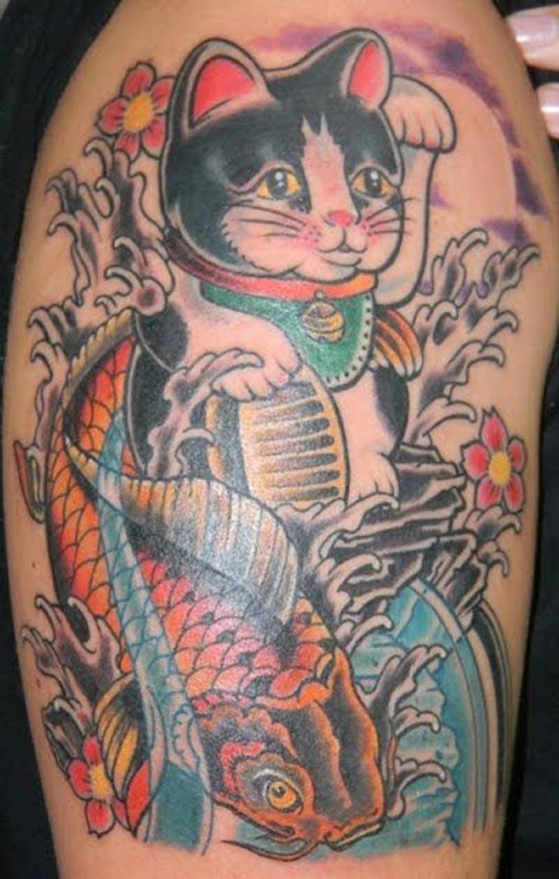 99 Hình xăm Mèo Thần Tài tattoo may mắn Nhật Bản đẹp nhất
